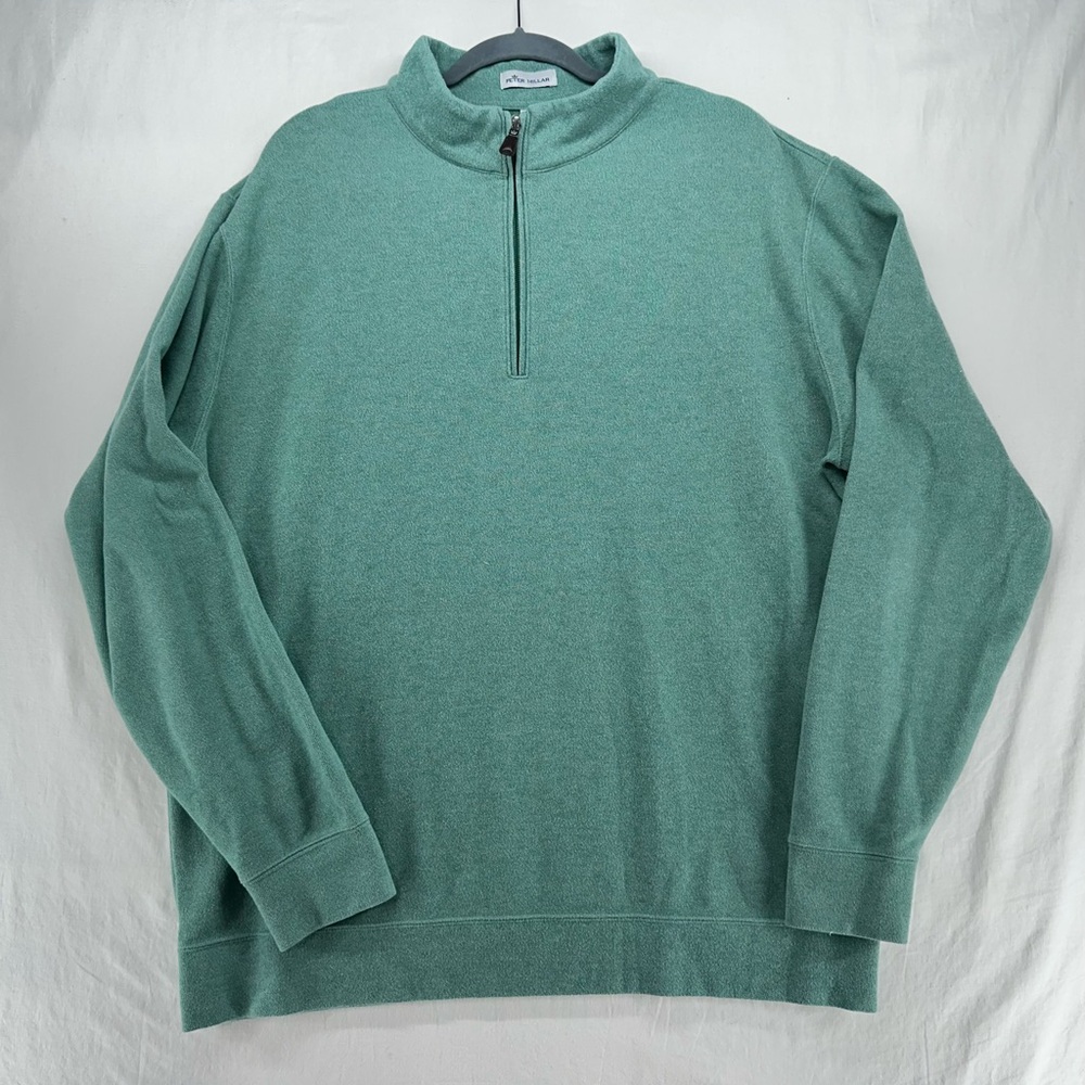 Peter Millar 1/4 Zip Cotton Blend Pullover Mint Green Men‎ Size XXL